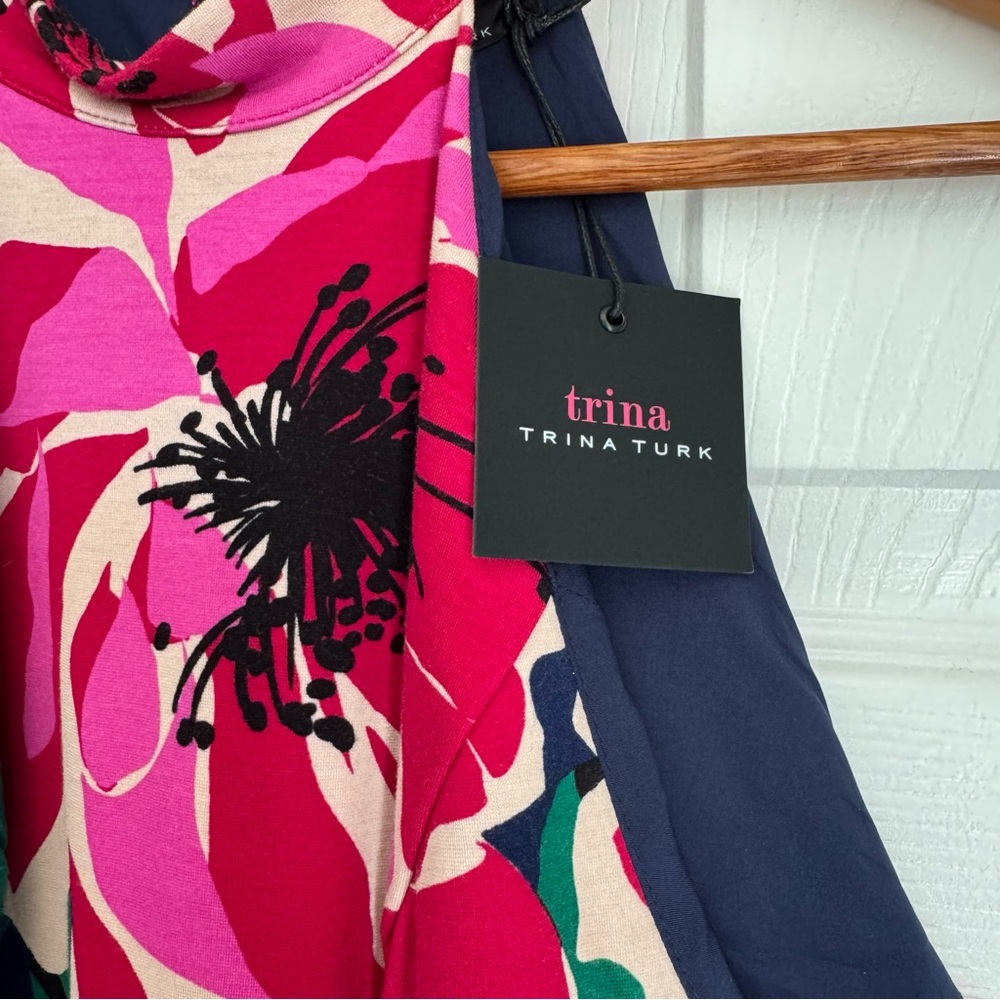 Trina Turk Floral Sheath Halter Dress Sz 6 - Picture 7 of 13
